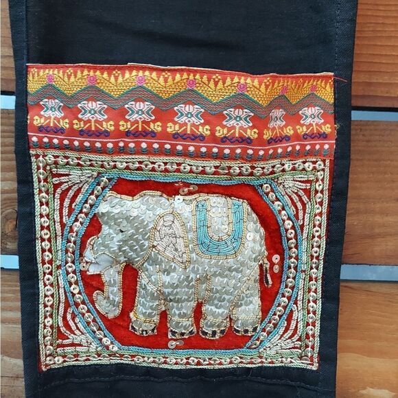 Vintage Tapestry Wall Hanging Pocket Wall Hanging Elephants Wall Art - Picture 4 of 6